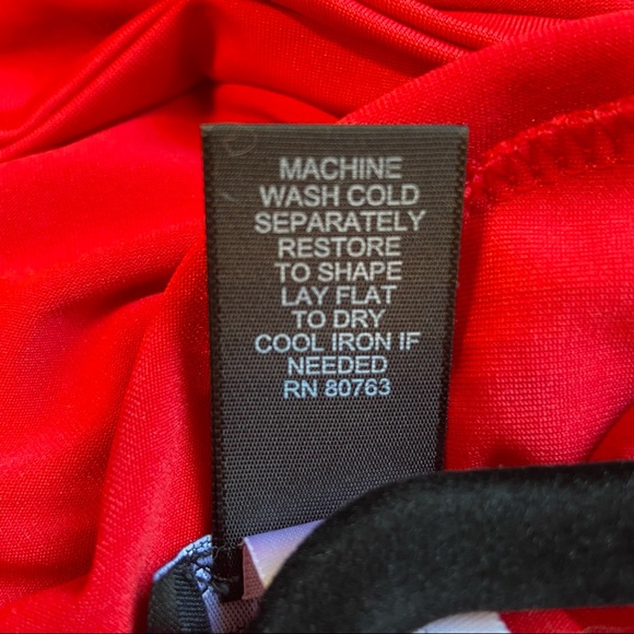 Red Long Sleeve Front Knot Cut Out Back Top Size XS - Picture 16 of 16